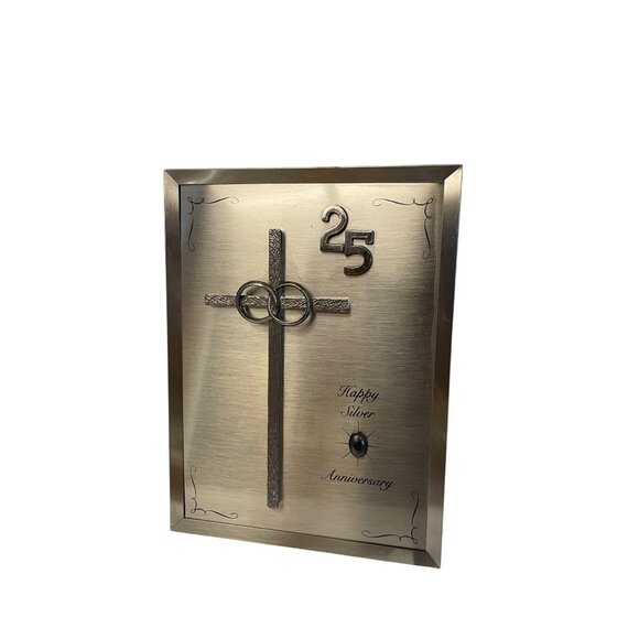 Furtado 25th Happy Silver Anniversary Musical Frame With Cross Giveaways Gray Me - Picture 11 of 16